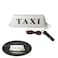 12V TAXI Sign Light for Car,3-Meter Connecting Line TAXI Cab Roof Top Illuminated Sign,Waterproof TAXI Sign Light with Magnetic Base.White Light and White Shell TAXI Light