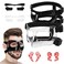 Anyfun AF Nose Guard for Broken Nose Adjustable Basketball Baseball Face Shield Mask with Foam Padding &amp; Stickers for Women Men (Clear+Black Close)