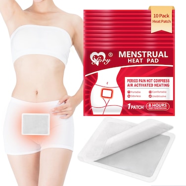 IFORY Heat Patches for Menstrual Cramp Relief, Adhesive Heating Patches for Period Cramps, Portable Instant Hot Packs, Travel Size Heat Pads on Cruise- 10 Packs