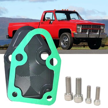 BIGLKNM Fuel Pump Mounting Plate Kit, SBC Fuel Pump Plate with Gasket and Screws Suitable for Che-vy Small Block 283 327 350 400 Engines