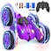 Remote Control Car,2.4Ghz RC Stunt Car with Light Strip,4WD Off Road RC Crawler,Double Sided Hand Remote Control Car 360&deg; Rotating Recharge RC Stunt Car Toy for Boys Girls 6-14 Birthday (Purple)