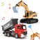 AISYAH RC Excavator and Dump Truck Playset - RC Construction Vehicle Toys for Toddlers 6-12 Years Old, Children's Day Gift for Boys and Girls