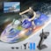 Whimsyland RC Boats for Kids 6+, 2.4GHZ Mini Remote Control Jet-ski with Dual Motors &amp; Led Lights Lakes &amp; Swimming Pool Toys, 2 Rechargeable Batteries, Blue
