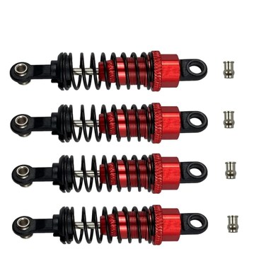 SDSLD High-Performance Aluminum Shock Absorbers for 1/18 Scale WLtoys A959/A969/A979/K929 RC Cars - 4PCS Set with Enhanced Adjustability (Red)
