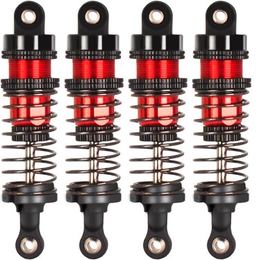 RcThjia 66mm Shocks Oil Shock Absorber RC Shock Absorber Damper Set for 1/12 1/14 1/16 Scale RC Cars WLtoys 144001, 124019, 124018, MJX, SCY and HBX - 4Pcs 66mm Shocks (Black Red)