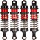 RcThjia 66mm Shocks Oil Shock Absorber RC Shock Absorber Damper Set for 1/12 1/14 1/16 Scale RC Cars WLtoys 144001, 124019, 124018, MJX, SCY and HBX - 4Pcs 66mm Shocks (Black Red)