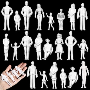 Namalu 50 Pcs White Unpainted Model People Figures 1: 25 Scale Model Trains Miniature Character Models Standing Little People Figures for Architectural Project Miniature Scenes DIY Mini Making