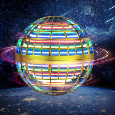 LEMATRIX 2024 Flying Orb Ball Toy, Hover Ball Boomerang Fly Fidget Spinner, Cool Toys Gifts for 6 7 8 9 10 11 12+ Years Old boy Girls Teens, Hand Mini Drone Cosmic Globe, Indoor Outdoor Toys(Golden)
