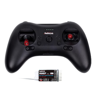 Radiolink T8S 8 Channels 2.4G RC Transmitter and Receiver 8CH R8EF RX, Radio Remote Controller, Built-in Rechargeable 1S Battery for Quad Drone/Airplane/Car/Boat/Robot and More (Mode 2 Left Throttle)