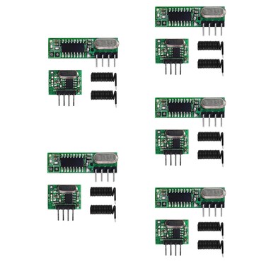 QIACHIP WL101 Superheterodyne Receiver and WL102 Transmitter kit 433Mhz RF Wireless Module with Antenna for Arduino UNO DIY Kits 5 Packs