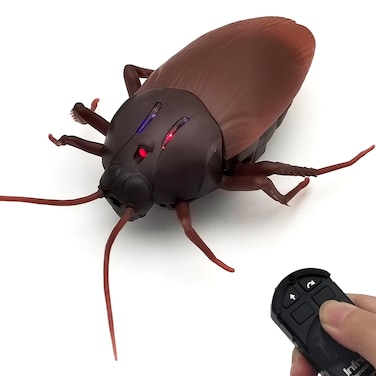 Tipmant RC Cockroach Toy Remote Control Roach Insect Realistic Simulation Electric Electronic Animal for Cat Toddler Kids Birthday Gifts Includes Screwdriver Battery