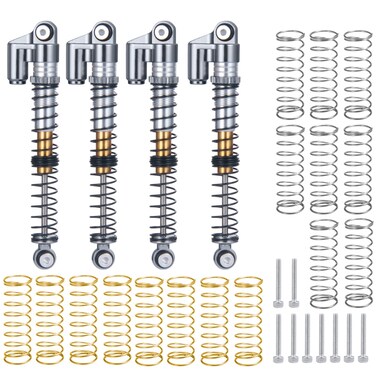 MOHERO Adjustable RC Shocks Absorber Damper Aluminum 53mm for 1/24 Axial SCX24 RC Crawler Car Modified Parts (Grey)