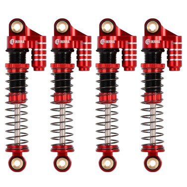 INJORA 45mm Aluminum Threaded Tele Shock Absorber Oil Damper for 1/24 RC Crawler FMS FCX24 Upgrade（Red）