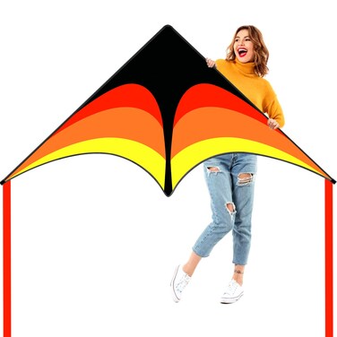 Kaiciuss Delta Kite for Kids &amp; Adults Easy to Fly Large, The Easiest Single Line Beach Kite, it Comes with 300ft String Kite Handle