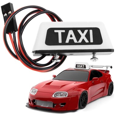 ShareGoo Simulation RC Toy Car Taxi Lights LED Lamp Roof Light Decorations Compatible with Tamiya XV01 TT01 Kyosho FAZER MK2 PTG HSP RGT 1/10 1/8 RC On Road Racing Cars (White)