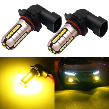 PHINLION H10 9140 9145 Yellow LED Fog Light Bulbs 3000 Lumens Super Bright 3030 27-SMD 9040 9045 9055 9155 LED Bulb Replacement for DRL or Fog Lamps, Golden Yellow