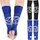 Newcotte 2 Pairs Volleyball Arm Sleeves, Forearm Sleeves with Protection Pads and Thumb Hole Padded, 12 Inches (Black, Blue)