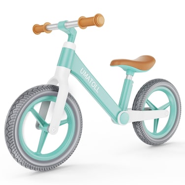 Umatoll 12 Inch Toddler Balance Bike, Age 2 to 5 Years Old, Ultra Light Nylon Frame No Pedal Balance Bicycle Gift for Boys Girls (Green)