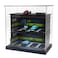 Hot Diecast Wheels Display Case - 1/64 Scale Die-cast Model Car Display Case with LED Light and Acrylic Cover, Wooden Parking Garage in 3 Floors with 10 Parking Spaces (D5)