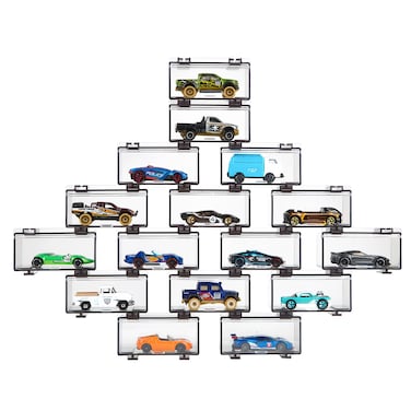 Saichotoy Hot Wheels Display Case: Stackable Toy Car Storage, Transparent Organizer for Matchbox &amp; Hot Wheels 1/64 Scale Diecast Cars (16 Packs, Clear Case Only)