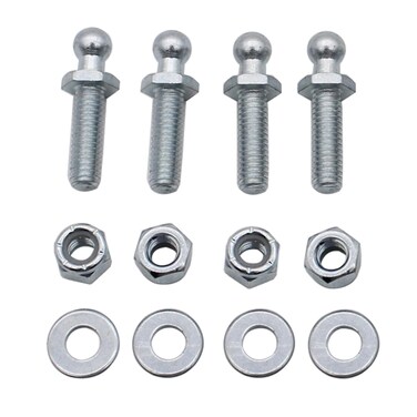 GSKMOTOR 4 Pair 10mm Ball Studs with Hardware Lock Nuts Washers 5/16-18 Thread x 1" Long Shank for Gas Lift Support Strut End Fittings