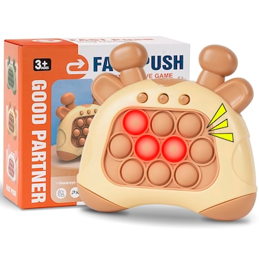 Fast Push Game, Stocking Stuffers for Kids 8-12, Fidget Toys for Kids, Fast Push Bubble Game, Fidget Sensory Game Toys, Christmas Birthday Gifts for 3-12 Year Old Girls Boys (Coffee Deer)