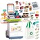 Eohemeral 48-Piece Pretend Play Cash Register Toy with Calculator, Shopping Bag, Scanners, Credit Cards, Grocery Game Food Set, and Mobile Cart - Preschool Gifts for Toddlers, Boys, and Girls