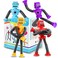 Robot Sensory Toys Valentine's Day Gift For Kid Boys Year Old Ages 3 4 5 6 7 8 9 10(4PCS), Suction Autism Toy Pop Tube Fidget Toys Autistic Travel Toys Stocking Easter Basket Stuffer For Kids Toddlers