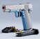 Fidget Toys for Teens and Adults, 3D Printed Small Pistol Toys, Stress Relief for Teens and Adults, Best Gift for Friends, Teens and Adults. (Blue and Black)