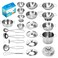 TekkPerry Kids Kitchen Pretend Play Toys, Cooking Toys Play Pots and Pans Set for Kids, 21pcs Small Stainless Steel Kitchen Cookware Kits Toys, Cookware Playset for Girls, Boys