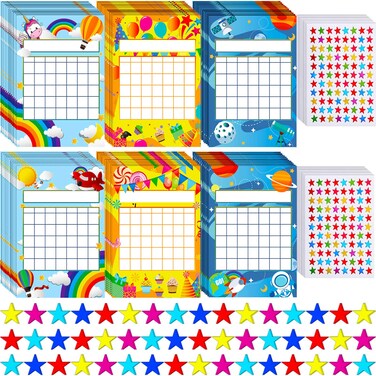Outus 122-Piece Sticker Set: Incentive &amp; Chore Chart for Kids with 1760 Colorful Star Stickers