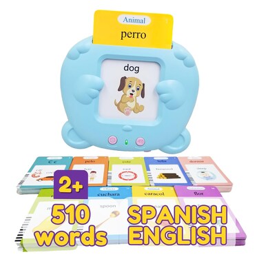 ZeenKind Spanish &amp; English Talking Flash Cards with 510 Sight Words for Toddlers 3 4 5 6 Years Old, Learn Spanish for Kids, Audible Pocket Speech Early Learning Bilingual Flashcard Toys, 255 Cards