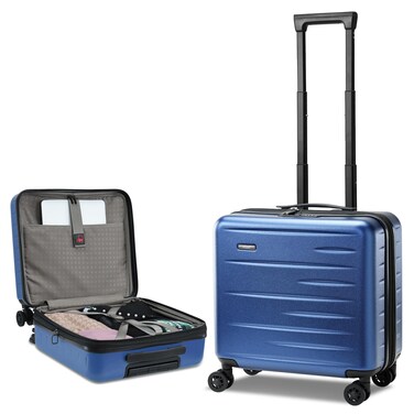 CENSIEN 16 Inch Carry On Luggage Airline Approved, Expandable Lightweight ABS+PC Hard Shell Suitcases with 360&deg; Spinner Wheels, TSA Lock, YKK Zippers (Navy Blue, 1 PC)