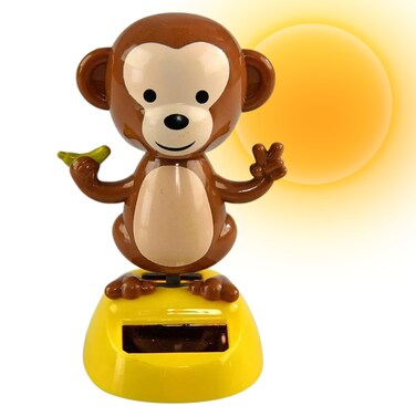 Killer's Instinct Outdoors Solar Powered Dance Monkey Figures &ndash; Solar Dancing Monkey Figurine Solar Powered Toys for Car Window Sill Decoration Holiday Car Dashboard Office Home Desk D&eacute;cor