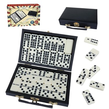 GOTHINK Portable Professional Double 9 Dominos Set for Adults with Storage Box - 55 Tiles Dominoes Set for Holiday Travel Game - Classic Tabletop Board Games Ideal for Toy Gifts Family Birthday Party