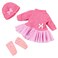 15 Inch Baby Doll Clothes Casual Cute Pink Fashion Outfits Dress 3-Piece Set Suitable for 14-16 Inch Alive Dolls Clothes, Clothes for Dolls Girls Birthday Gift