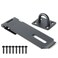 Alise Hasp Lock,Door Hinge Lock Padlock,Black Clasp Latch Hinges Lock for Doors,5 Inch SUS 304 Stainless Steel Chest Latches MS9B-5C