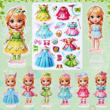 Magnetic Dress Up Dolls,Paper Dolls for Girls Ages 4-10,DIY Princess Magnetic Dress-Up Doll Pretend Play Set for Birthday (Lea)