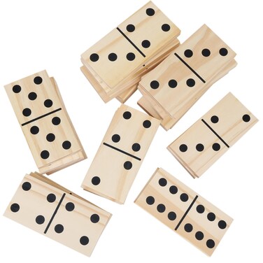 GOTHINK Giant Wood Dominoes Game Outdoor Set for Adults and Kids, 28pcs Jumbo Large-Format Domino Tile with Carrying Bag for Birthday Holiday Family Party Games &amp; Outdoor Lawn and Backyard Activities