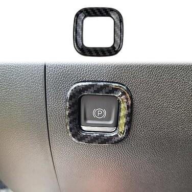 Fewshaw Carbon Fiber Electronic Parking Brake Button Ring Trim for 2019-2025 Chevy Silverado 1500/GMC Sierra 1500 for 2020-2025 Sierra/Silverado 2500 3500 HD