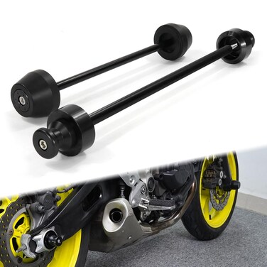 Xitomer Rear &amp; front Axle Sliders, Fit for 2023 2022 2023 MT-07 FZ 07 2014 2015 2016 2017 2018 2019 2020 2021 2022(Front+Rear)