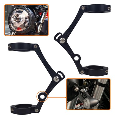 Motorcycle Headlight Bracket 51-54mm Black Headlamp CNC Fork Tube Side Mount Bracket for Most Motorbikes Head Lamp Holder Cafe Racer Sportster Touring Softail Dyna Universal