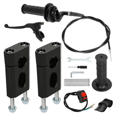 EOPOAYI Mini Bike Throttle Assembly and Brake Lever 7/8 Handlebar Risers Kit Compatible with Coleman BT200X CT200U-EX Trailmaster MB200 Mega Moto 80 105cc Apollo Motovox SSR 125cc Pit Dirt-Bike Parts