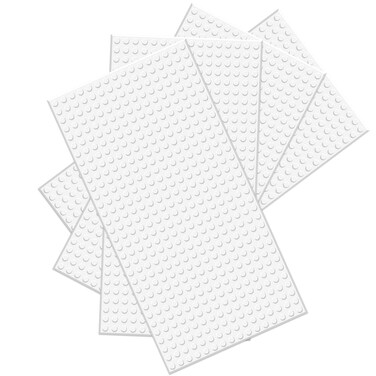 BOROLA Classic Baseplates Building Brick -10 "x 5" ，Compatible with Most Major Brand Building Bricks, Used for Substrates for Building Towers, Desktop Bases(4 Pack, White)