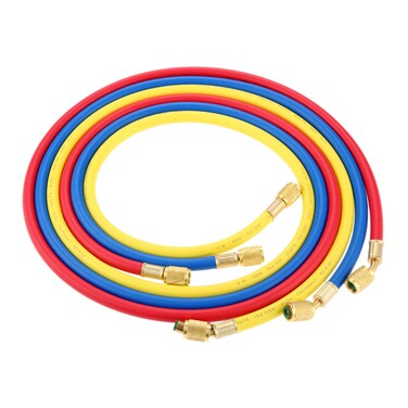 R410A AC Refrigerant Charging Hoses, 70" R410A HVAC Charging Hose Set with 1/4" Male and Female 800PSI Working Pressure for R410A R22 R134A R12 R502 Air Condition System Maintenance