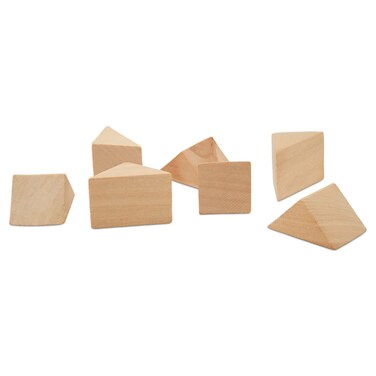 Triangle Wood Building Blocks 1-1/8-inch, Pack of 25 Unfinished Wood Blocks for Crafting, Open Ended &amp; Loose-Parts Play, by Woodpeckers