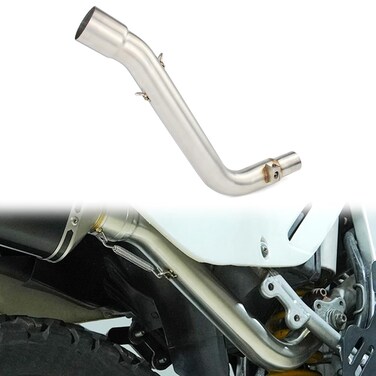 REARACE Motorcycle Exhaust Muffler Middle Link Pipe, Stainless Steel Exhaust Middle Pipe Compatible with DR650 SE 1996-2024