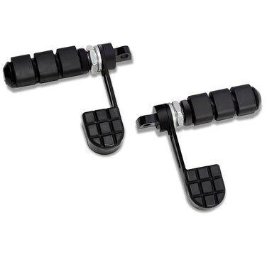 FOVPLUE Foot Pegs w/Heel Rest, Anti-Vibe Footrests w/Heel Support/Stirrups for Harley Sportster Softail Dyna FXWG FXR, Black