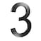 6 Inch Modern House Numbers- Premium Aluminum Floating Home Address Number withElegant &amp; Sophisticated Brushed Finish, Black, Number 3