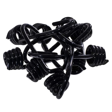Wire Bungee Cord Hooks &ndash; Shock Cord &ndash; 10 Pack &ndash; Black Plastic Coated &ndash; For Boating, Camping, Auto, and Outdoor Uses (3/8 Inch)